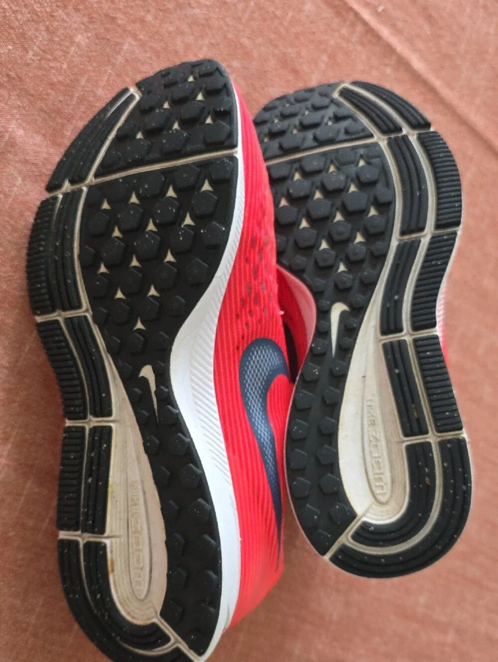 Nike Women's Coral-Pink Running Sneakers with Navy Swoosh